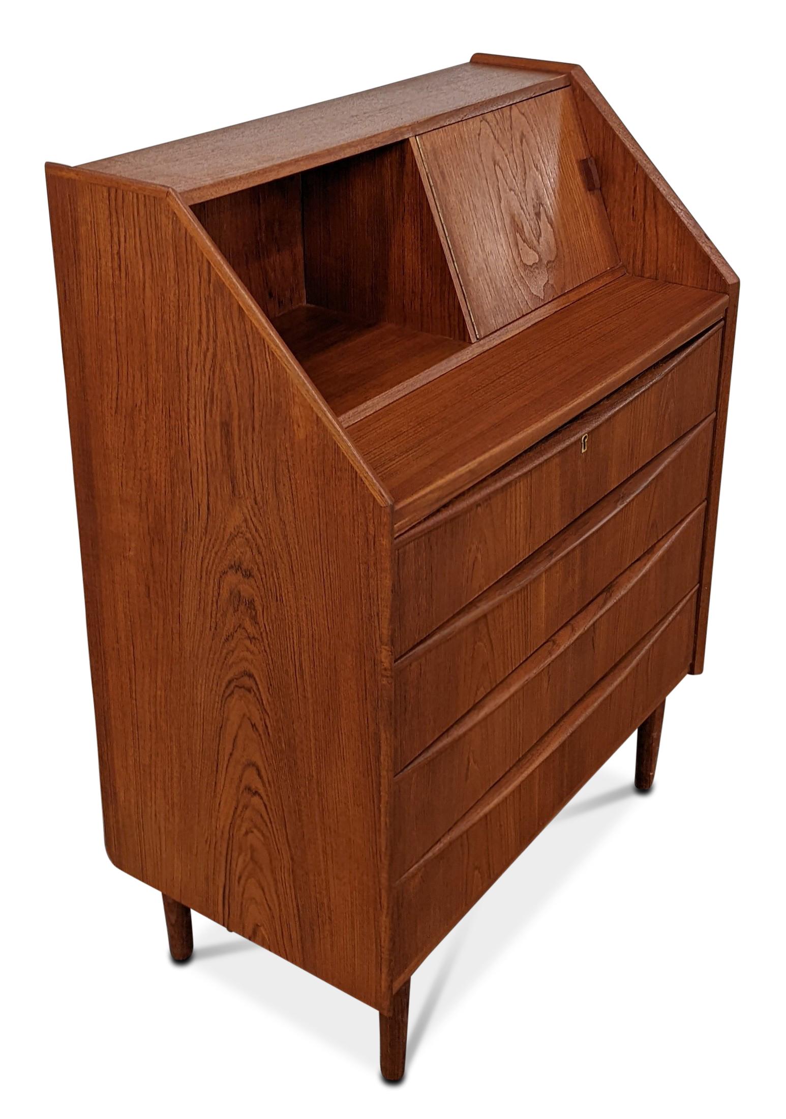 Vintage Danish Mid-Century Teak Secretary Desk 