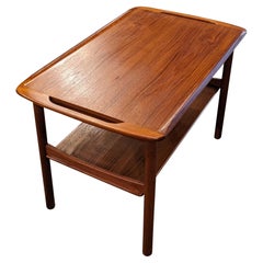 Vintage Danish Mid Century Teak Serving Cart / Side Table - 072317