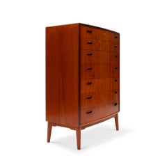 Vintage Danish Mid-Century Teak Seven-Drawer Tallboy Dresser 1960s