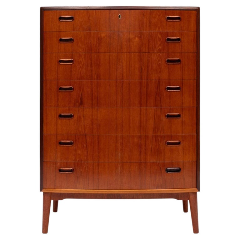 vintage tallboy dresser Update Vintage Danish Mid-Century Teak Seven-Drawer