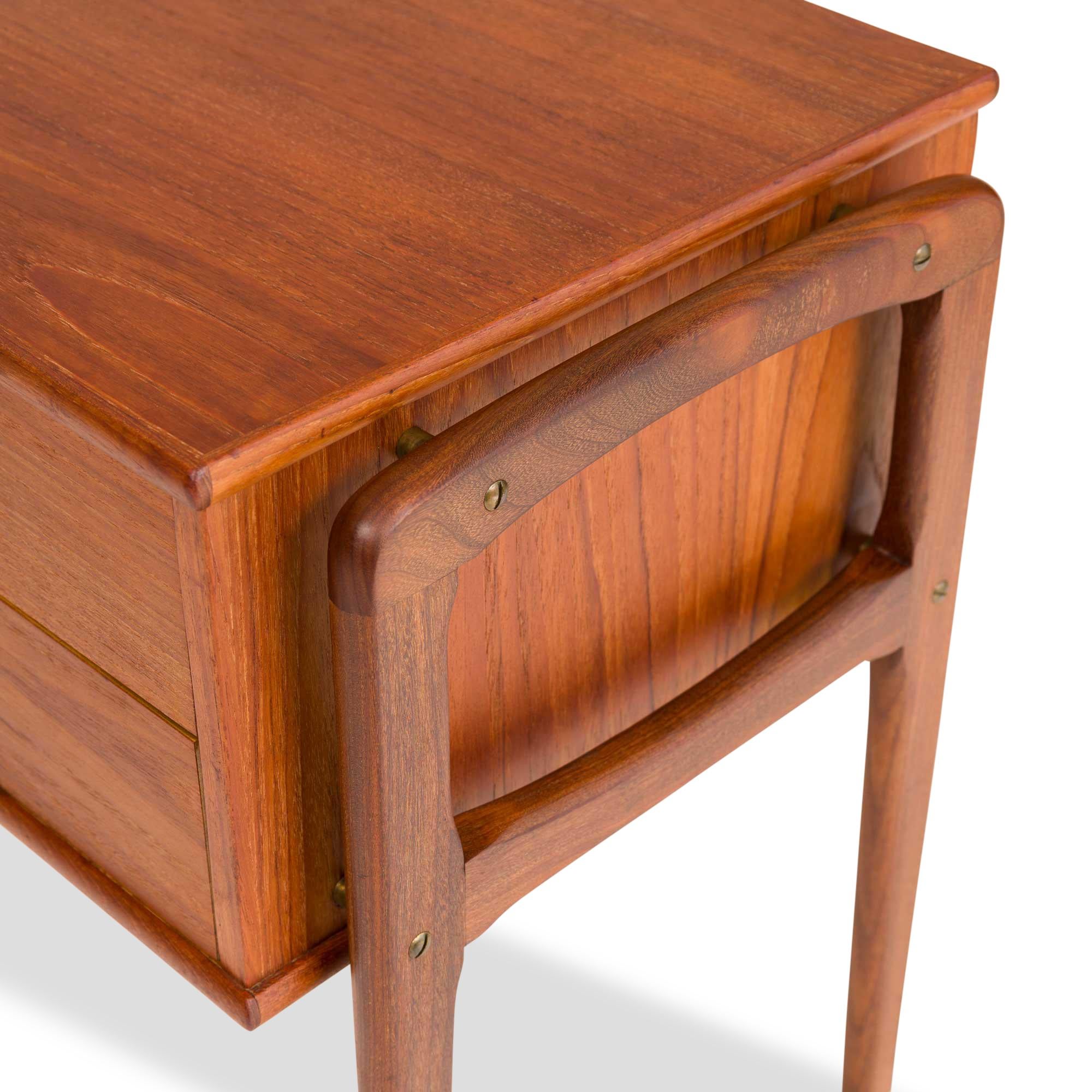 Vintage Danish Mid-Century Teak Sewing Cabinet/Chest For Sale 8
