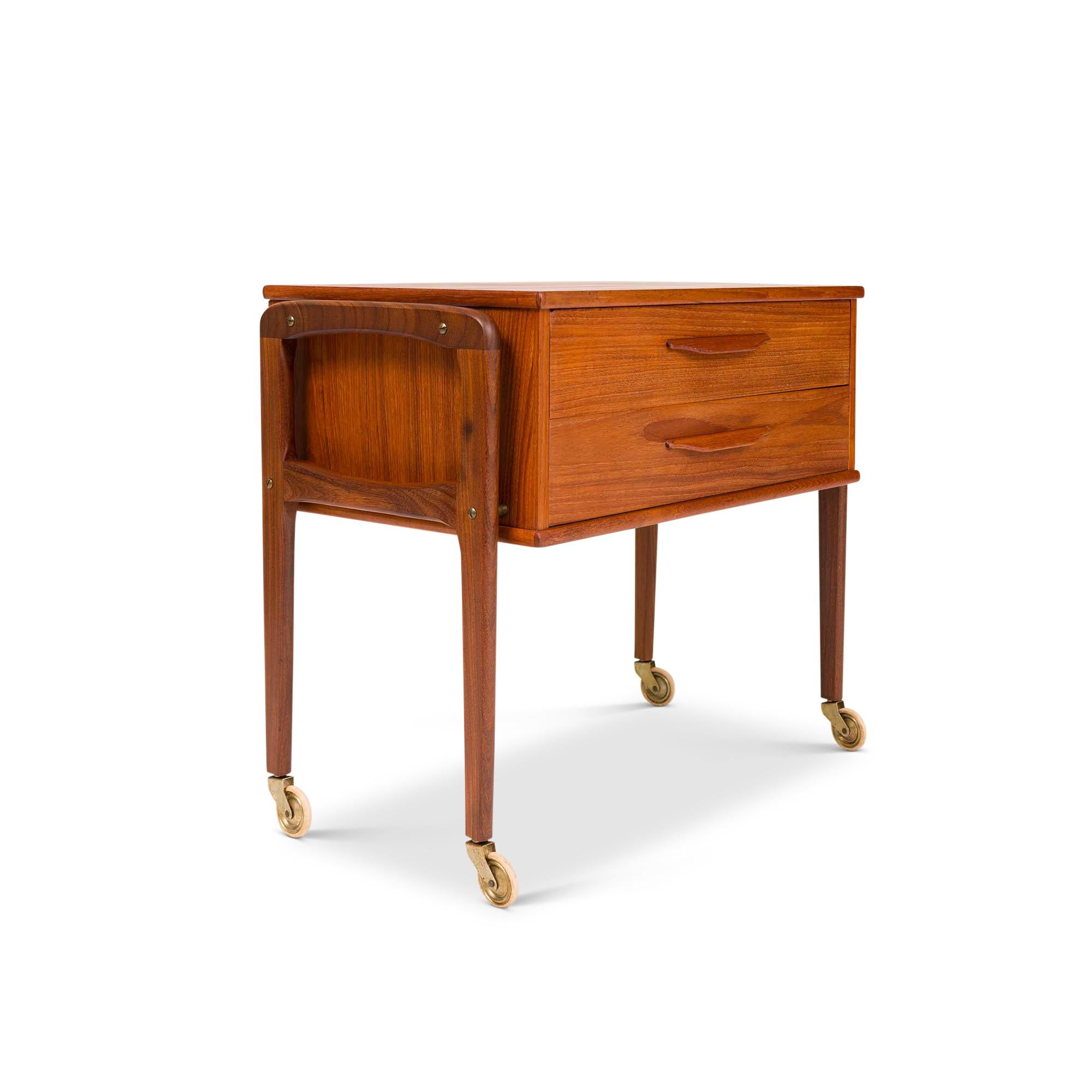 Mid-Century Modern Vintage Danish Mid-Century Teak Sewing Cabinet/Chest For Sale