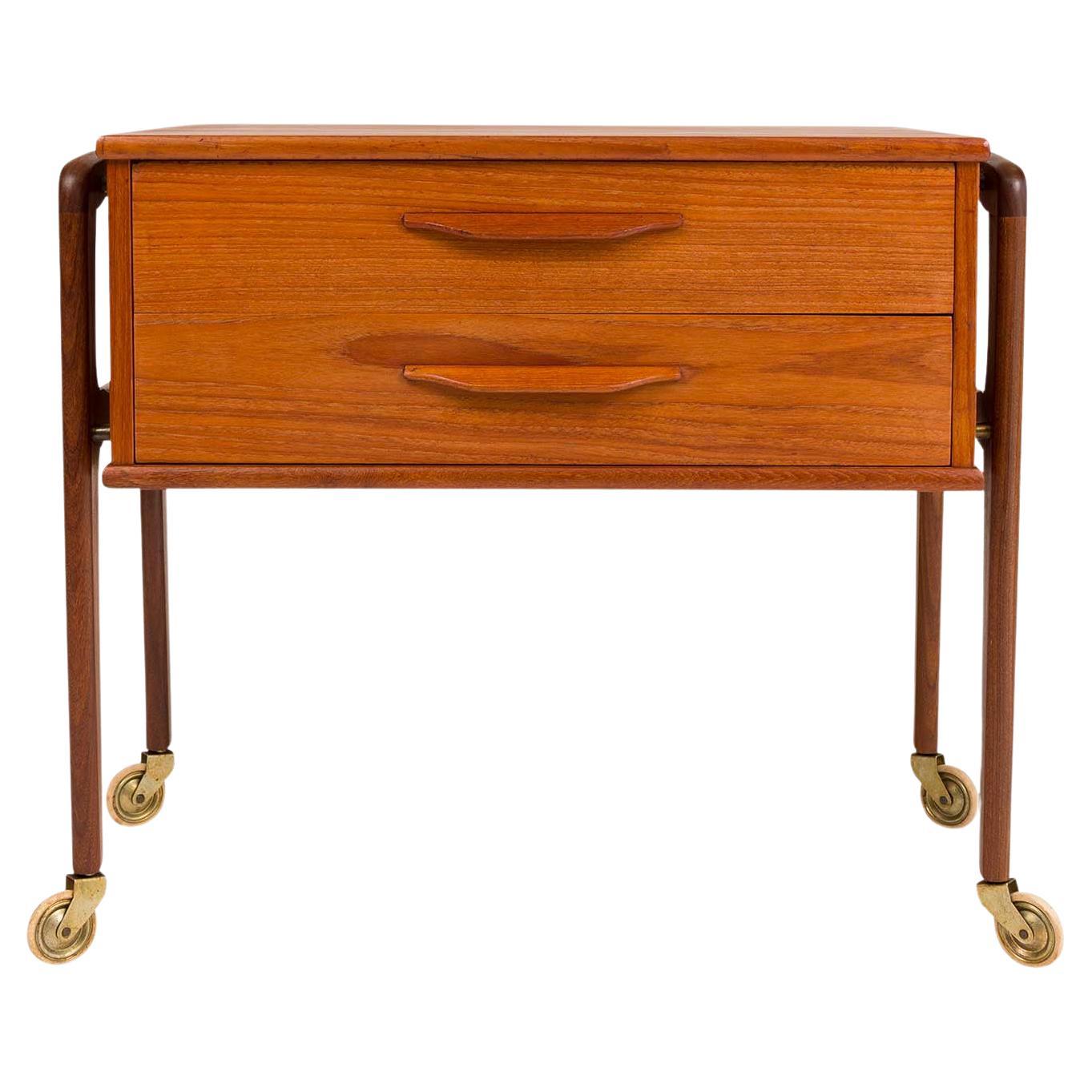 Vintage Danish Mid-Century Teak Sewing Cabinet/Chest For Sale
