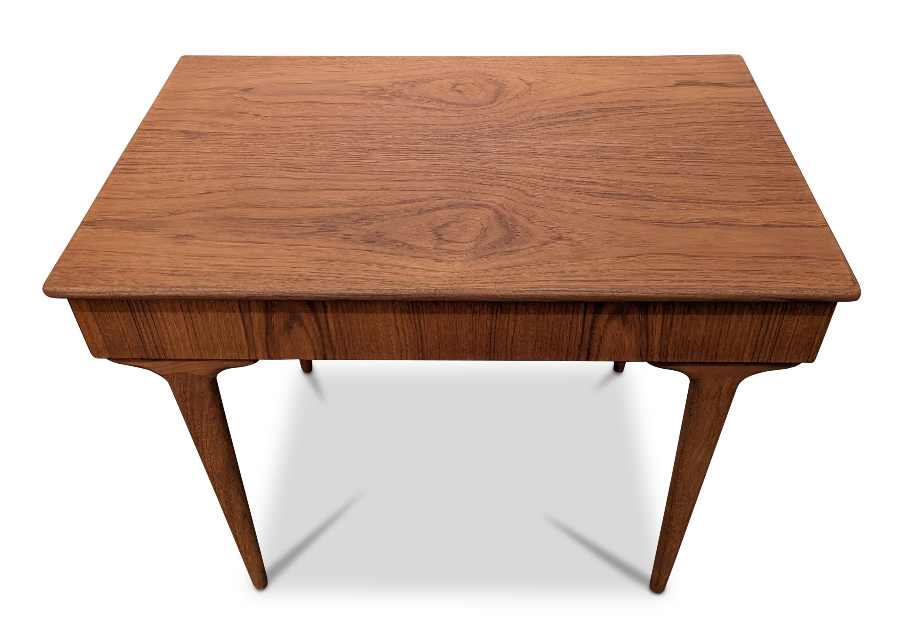 Vintage Danish Mid Century Teak Sewing Side Table 