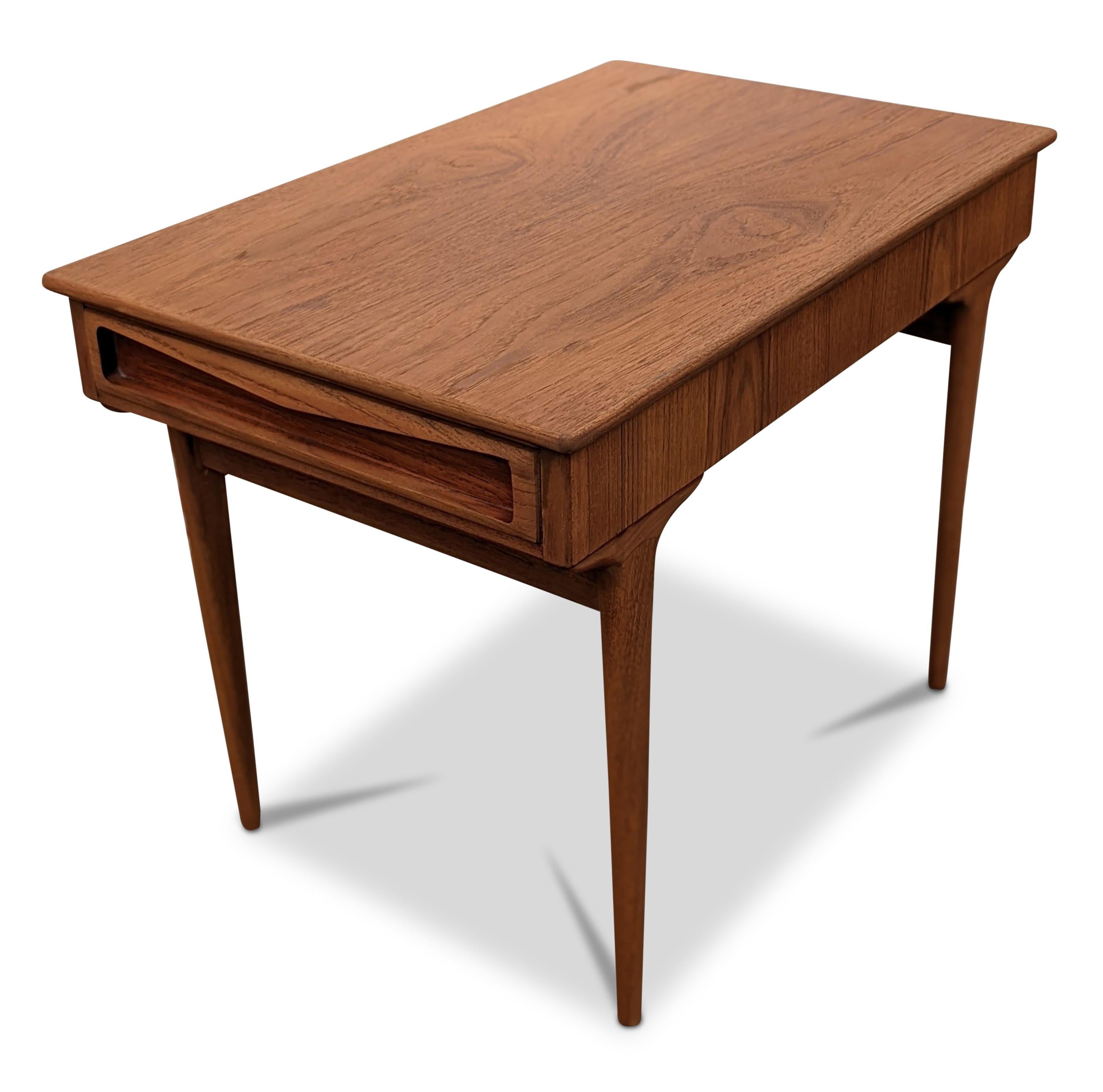 Vintage Danish Mid Century Teak Sewing Side Table 