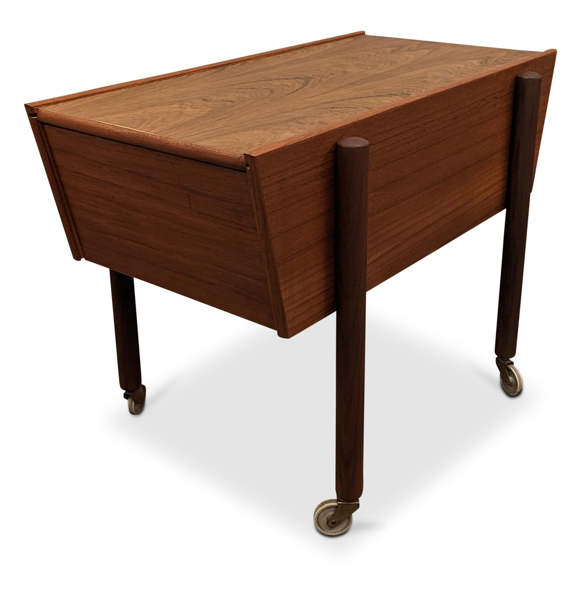 Mid-20th Century Vintage Danish Midcentury Teak Sewing Table, 022359