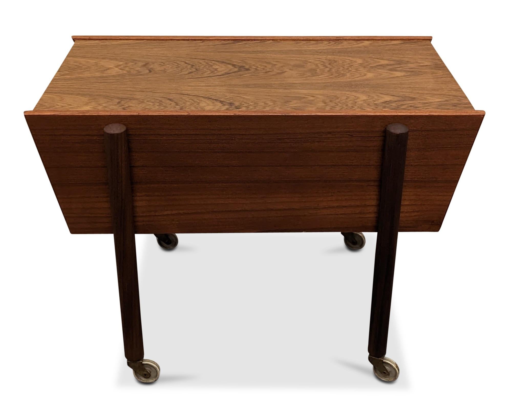 Vintage Danish Midcentury Teak Sewing Table, 022359 2