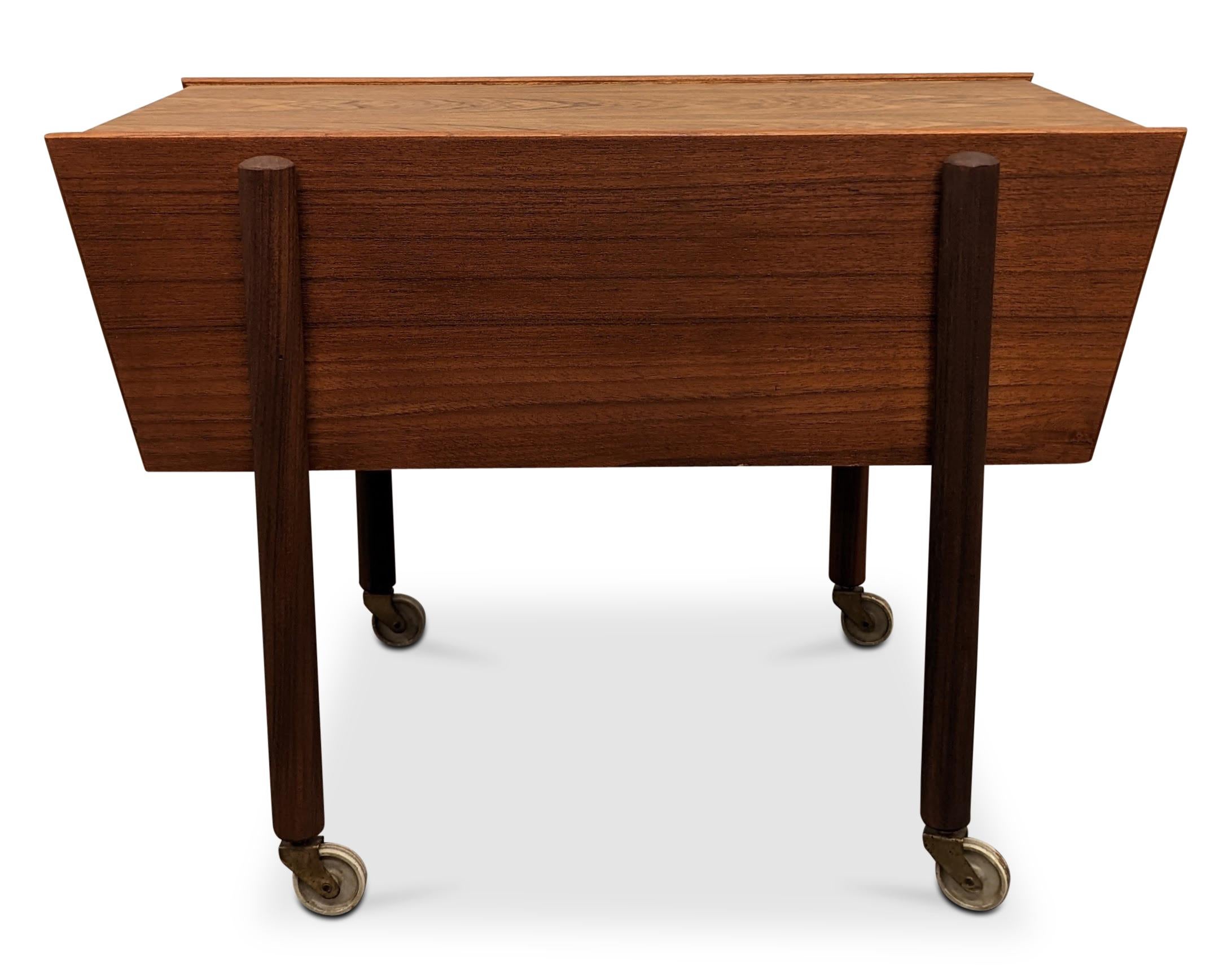 Vintage Danish Midcentury Teak Sewing Table, 022359 3