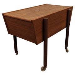 Vintage Danish Midcentury Teak Sewing Table, 022359