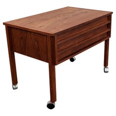 Used Danish Mid Century Teak Sewing Table "2425"