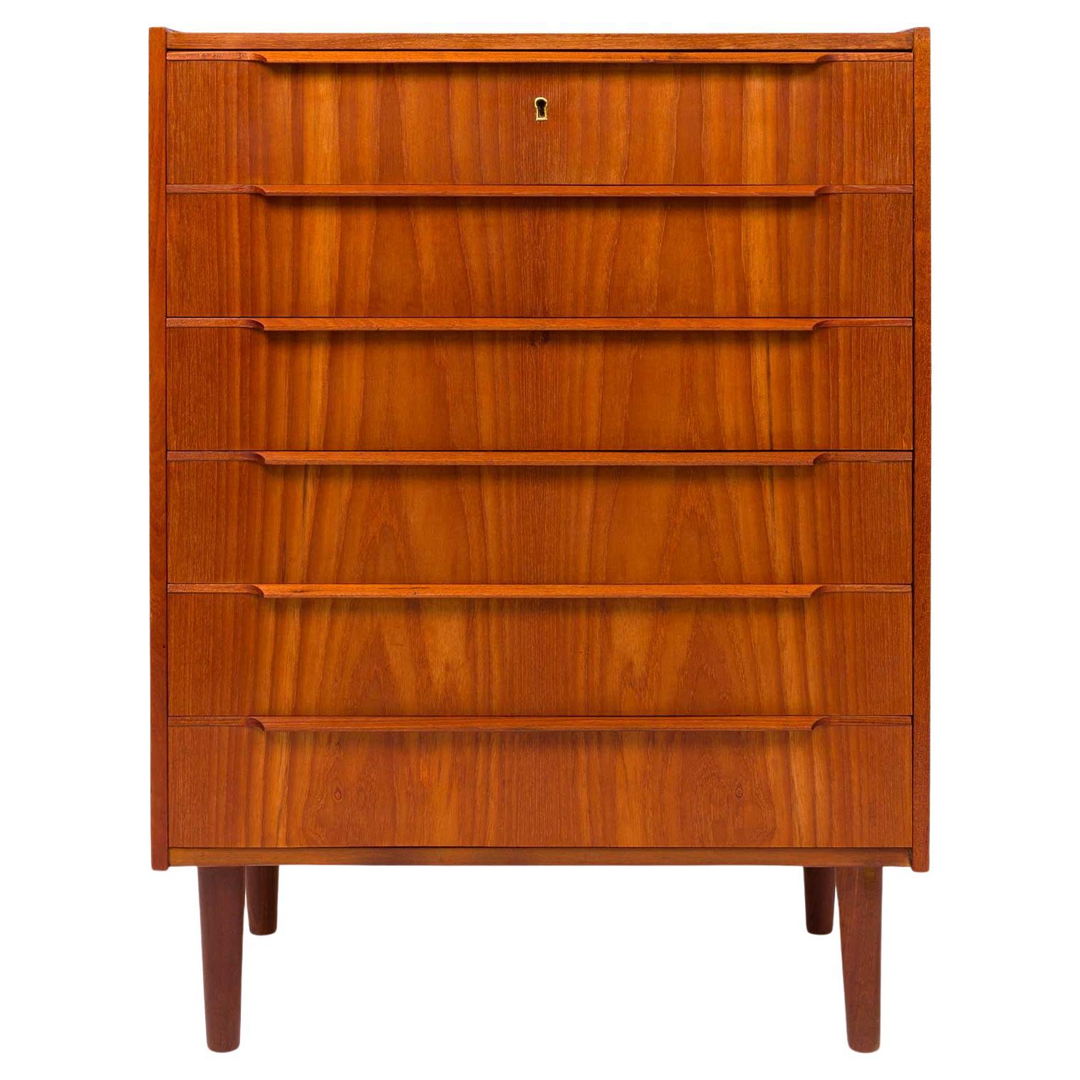 Vintage Danish Mid-Century Teak Tallboy Dresser