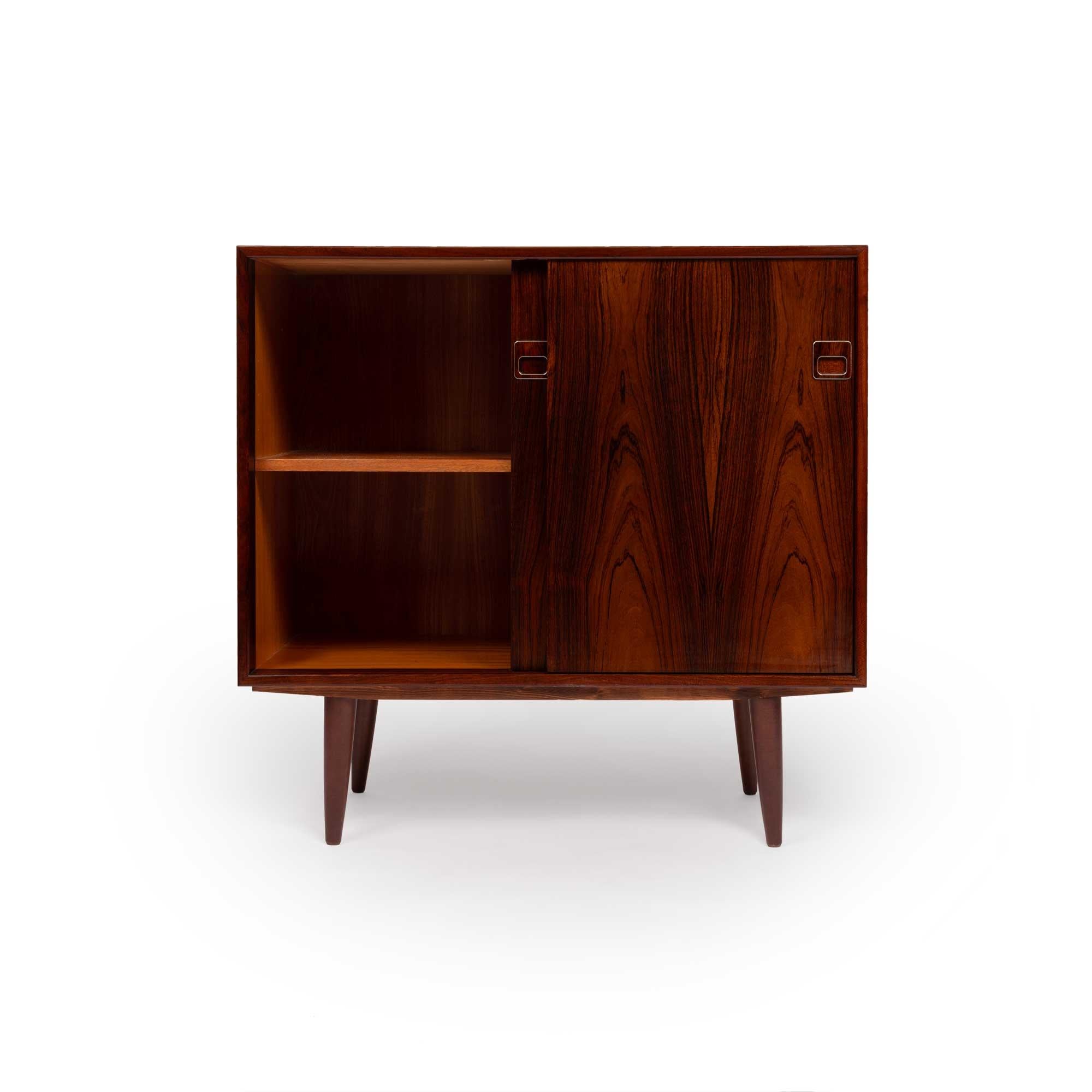 Vintage Danish Mid-Century Two-Door Credenza in Rosewood 1960s In Good Condition For Sale In Emeryville, CA