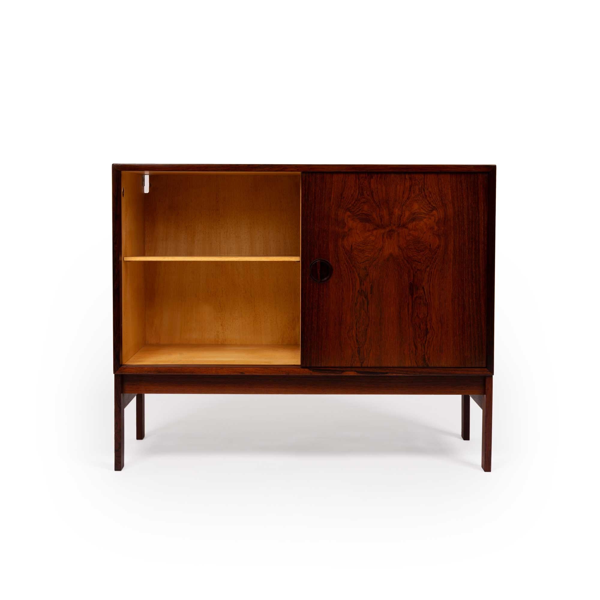 Vintage Danish Mid-Century Two Door Rosewood Cabinet 1960s In Good Condition In Emeryville, CA