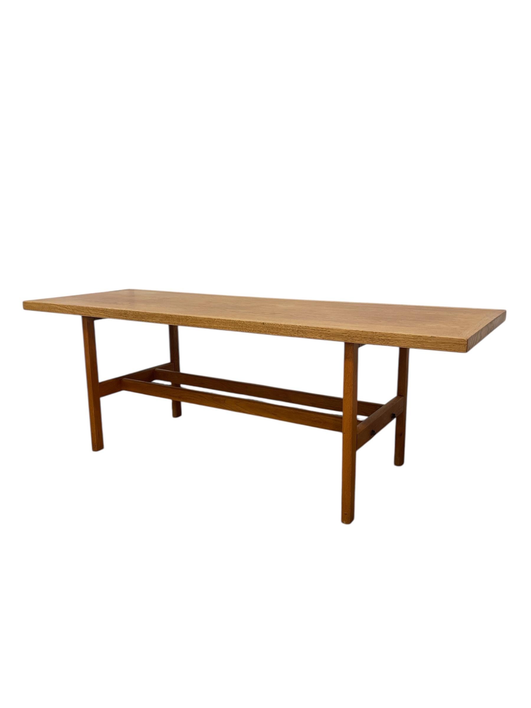 Mid-Century Modern Vintage Danish Mid Century White Oak Coffee Table Attributed to Berge Mogensen. For Sale