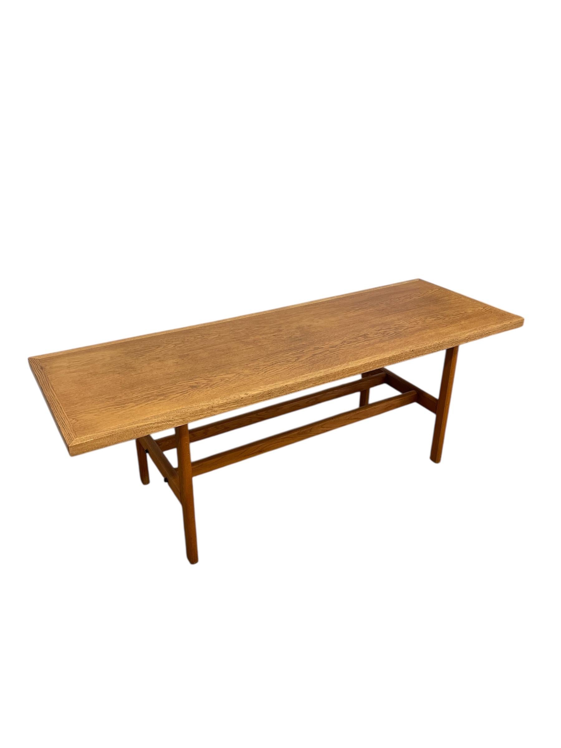 Vintage Danish Mid Century White Oak Coffee Table Attributed to Berge Mogensen. In Good Condition For Sale In Seattle, WA