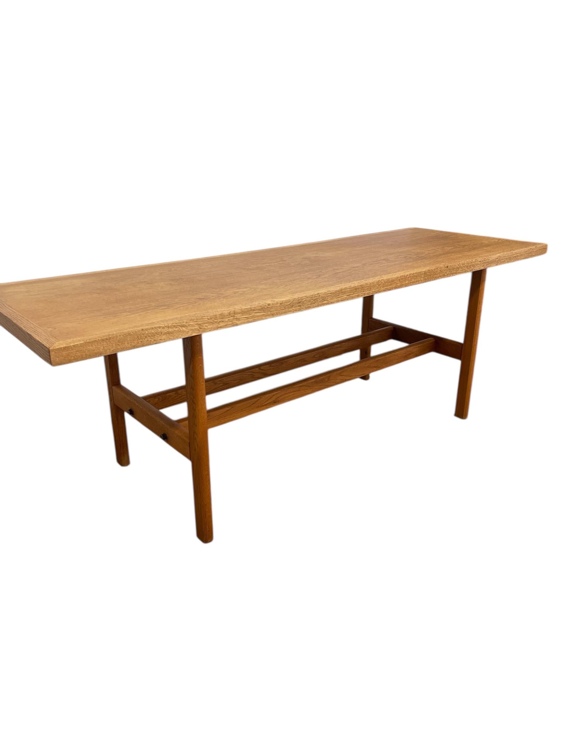 Mid-20th Century Vintage Danish Mid Century White Oak Coffee Table Attributed to Berge Mogensen. For Sale