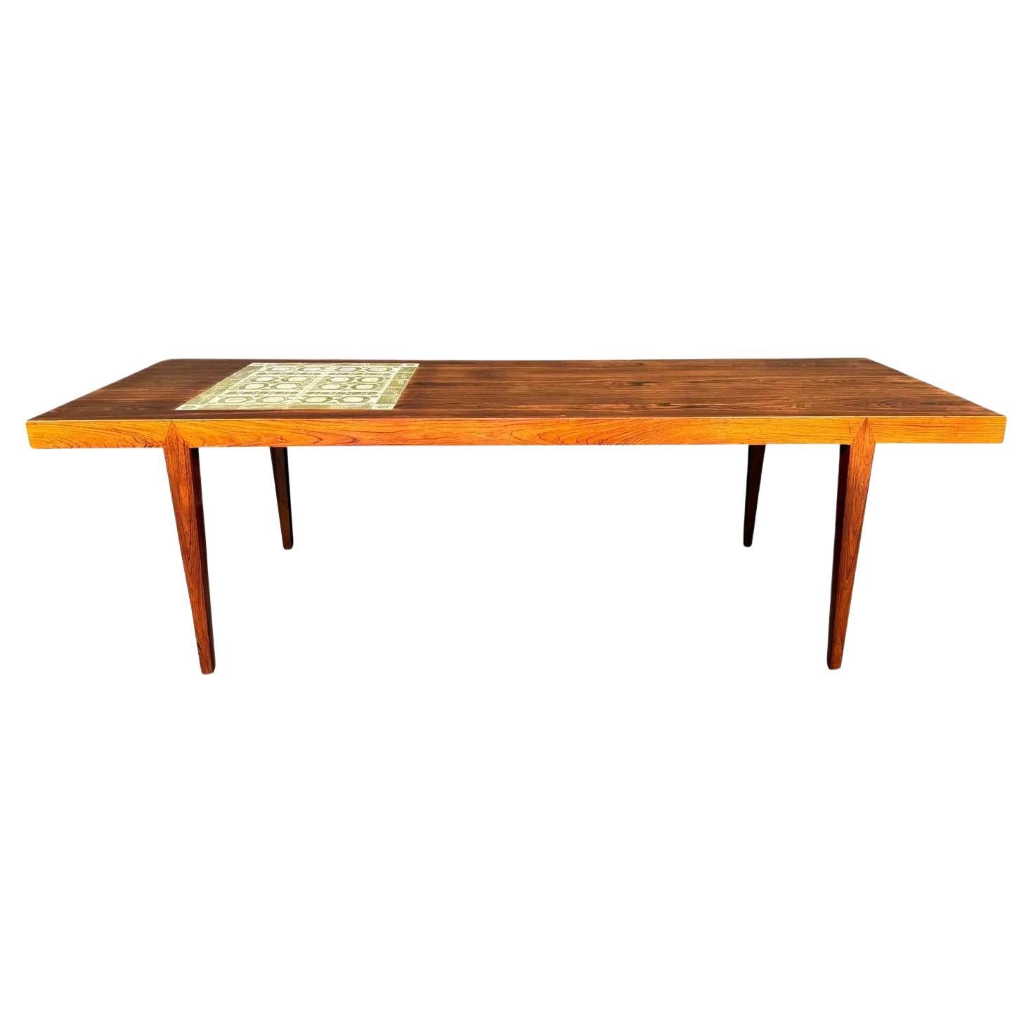 Vintage Danish MidCentury Modern Rosewood Coffee Table & Tiles by Severin Hansen