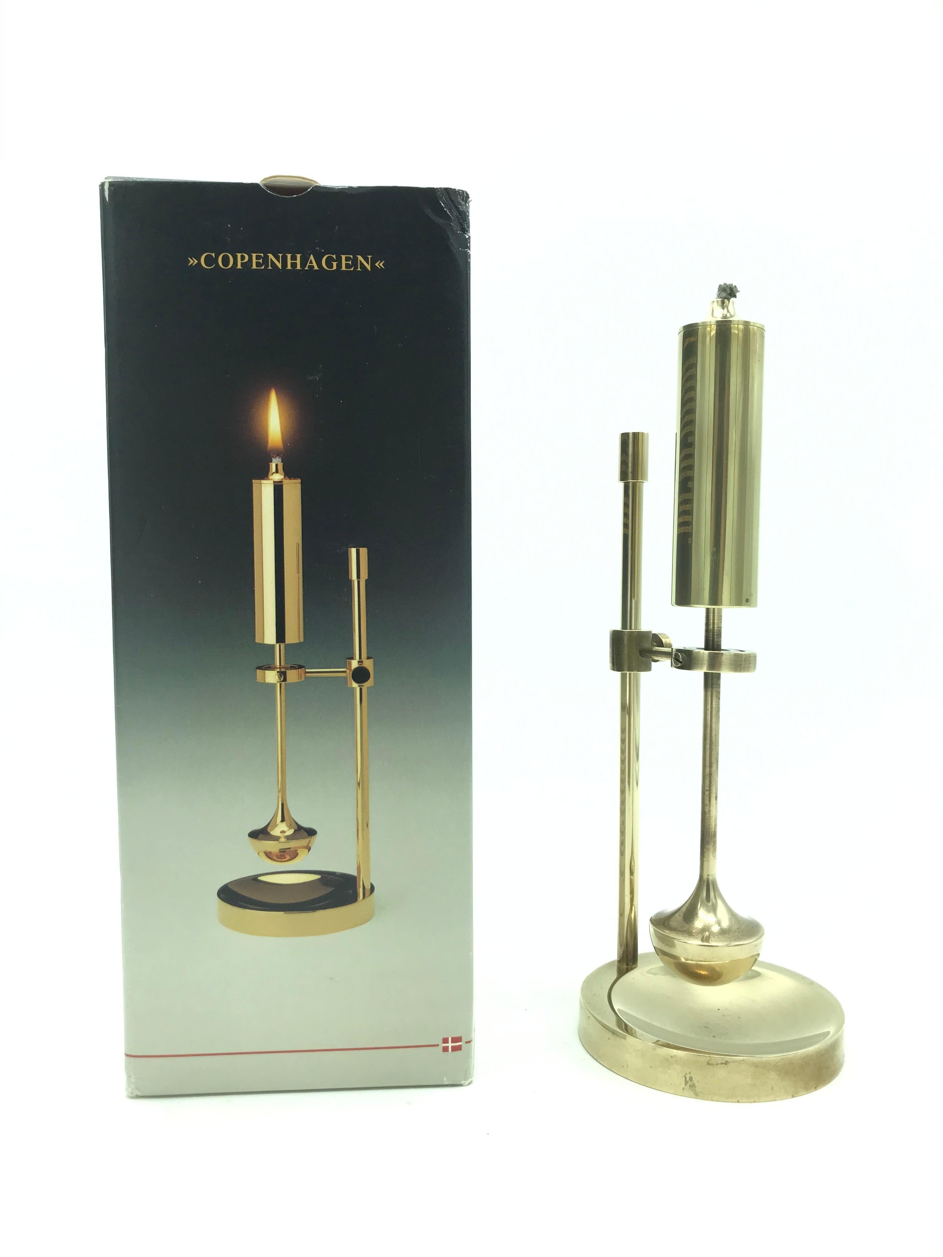 Brass Vintage Danish Midcentury Oil Lamp by Ilse Ammonsen for Daproma Design