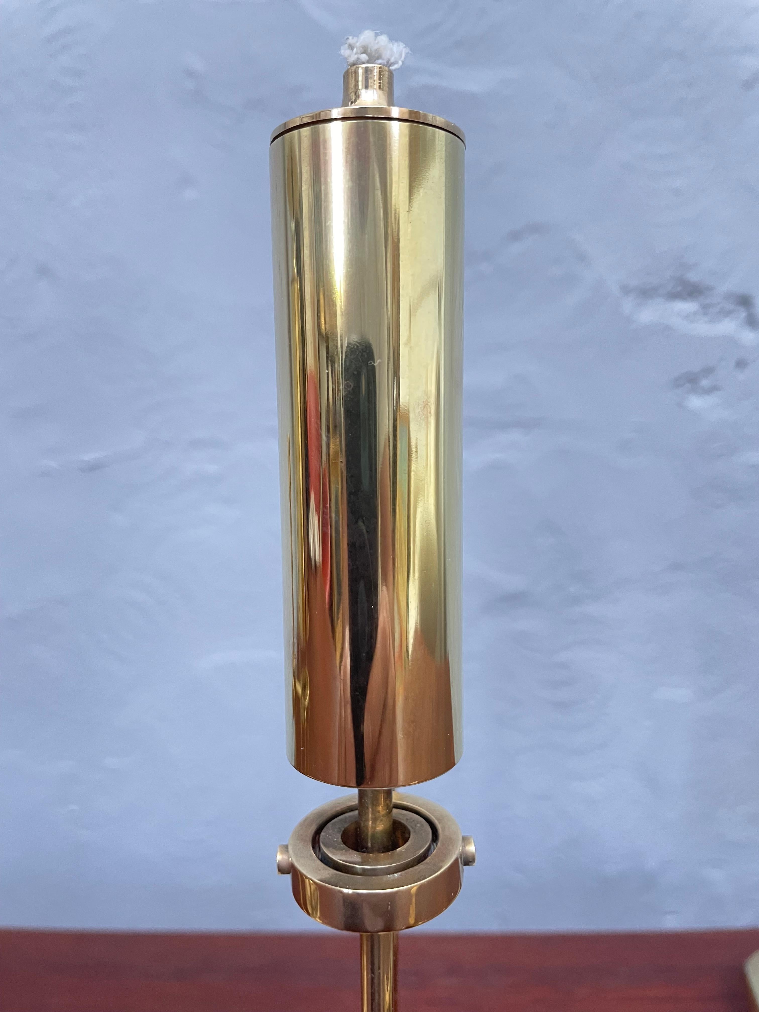 Late 20th Century Vintage Danish Midcentury Oil Lamp by Ilse Ammonsen for Daproma Design in Brass For Sale