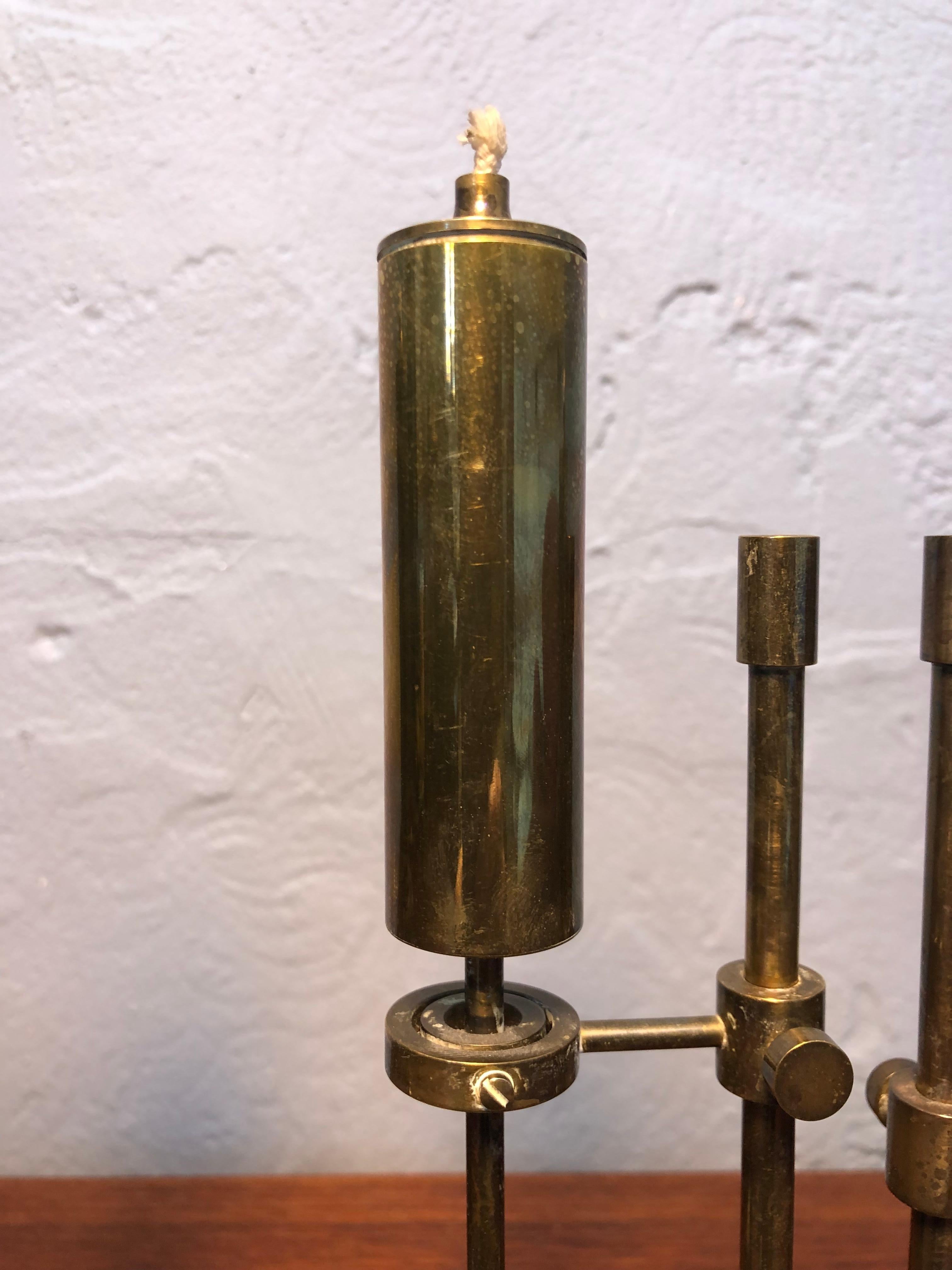 Vintage Danish Midcentury Oil Lamp by Ilse Ammonsen for Daproma Design in Brass 7