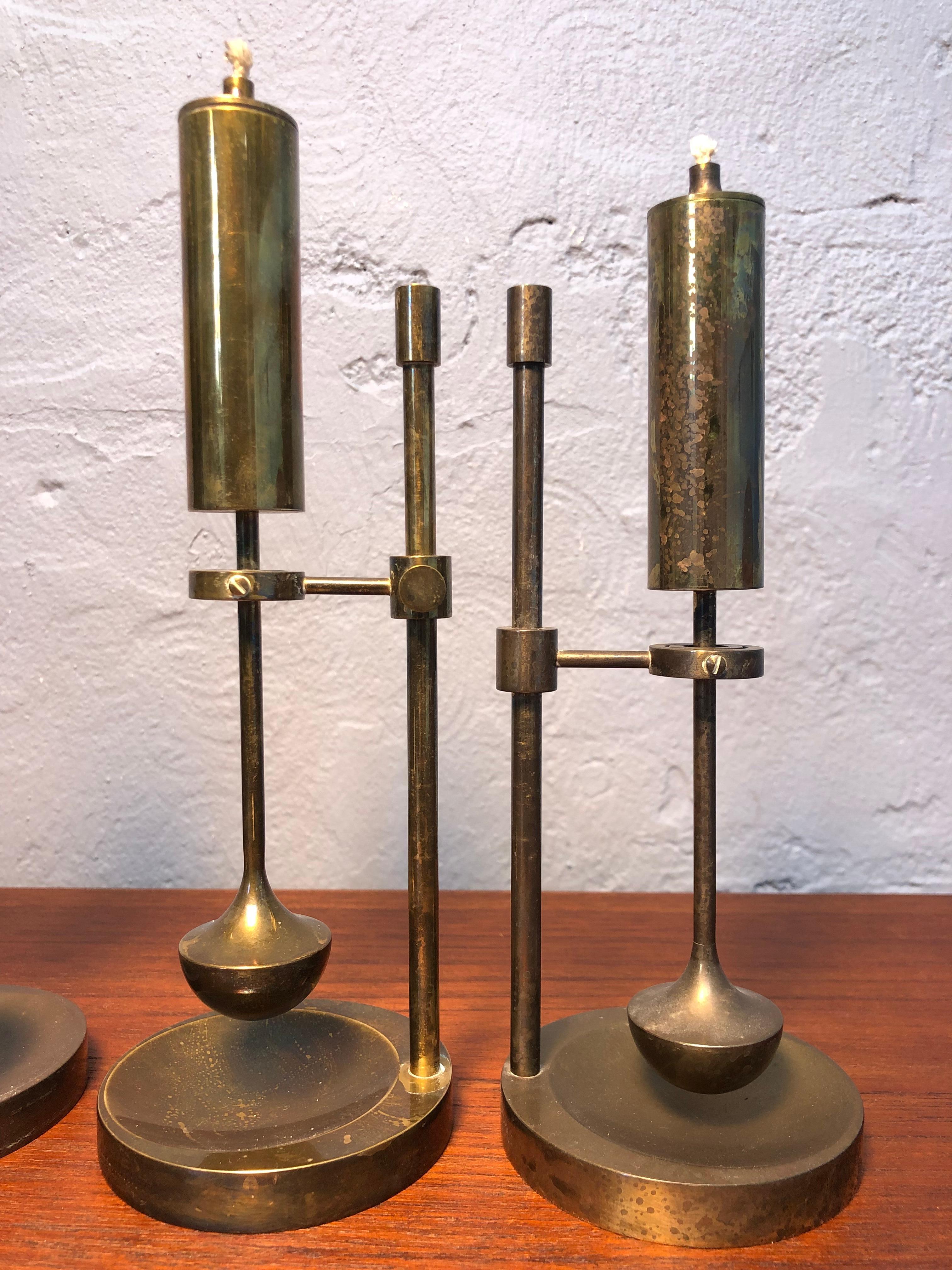 Vintage Danish Midcentury Oil Lamp by Ilse Ammonsen for Daproma Design in Brass 9