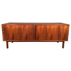 Vintage Danish MidCentury Rosewood Tambour Door Credenza by Hornslet Mobelfabrik