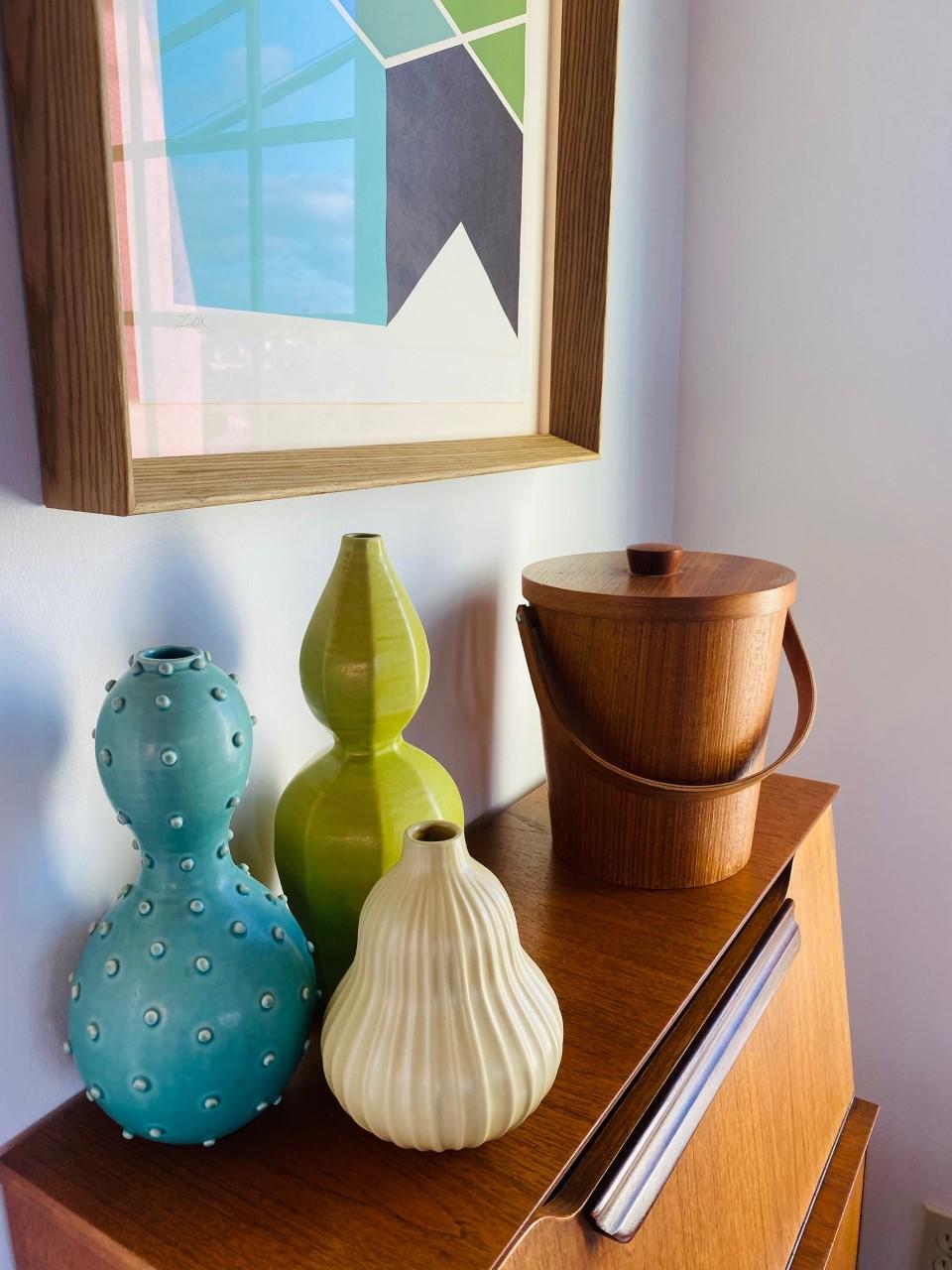 Cast Vintage Danish Midcentury Teak Ice Bucket, 1960s