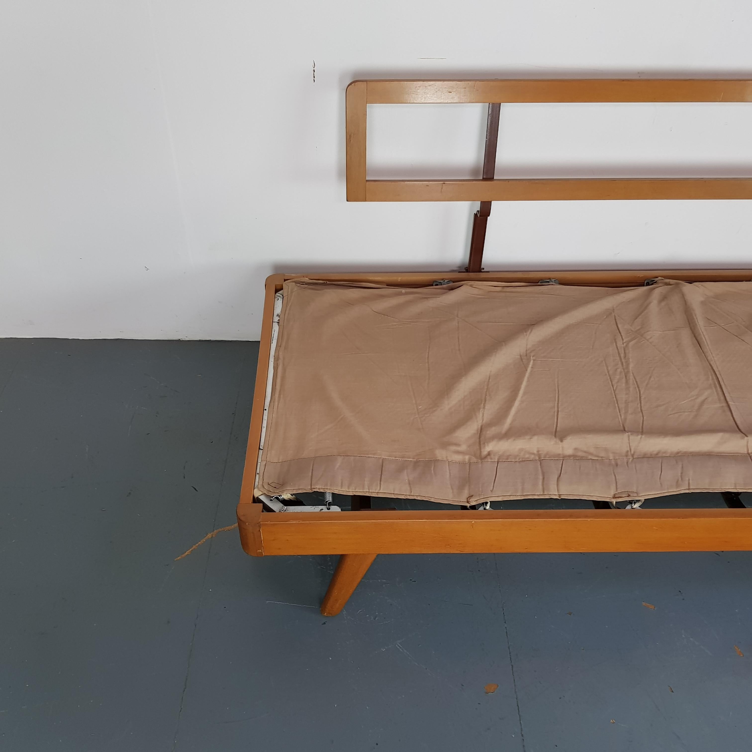 Teak Vintage Danish Midcentury Three-Seat Daybed For Sale