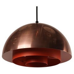 Vintage Danish "Milieu" Copper Pendant by Jo Hammerborg for Lyfa, 1960s