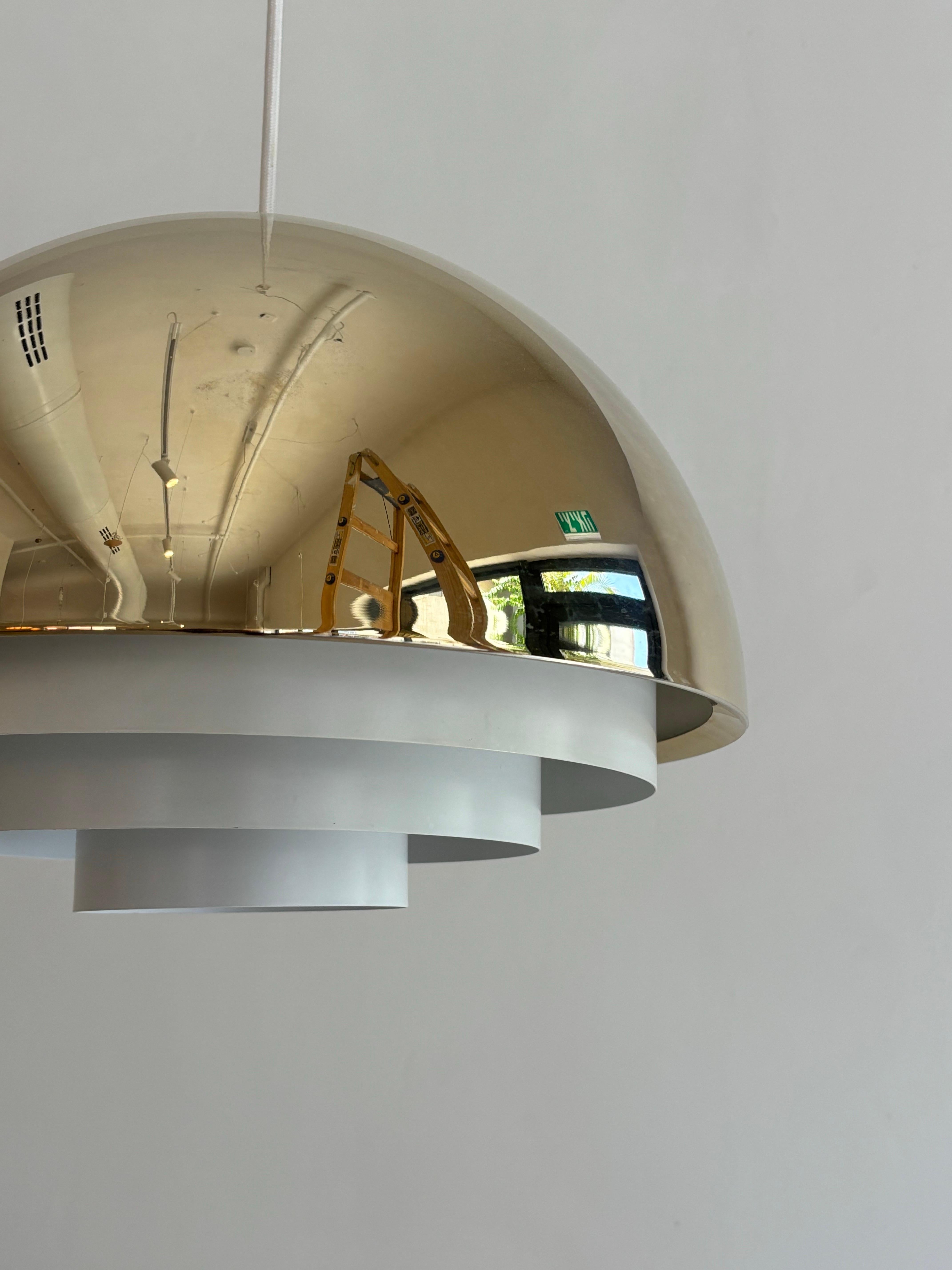 Aluminum Vintage Danish ‘Milieu’ Golden Line Lamp by Jo Hammerborg for Fog & Morup, 1970s For Sale