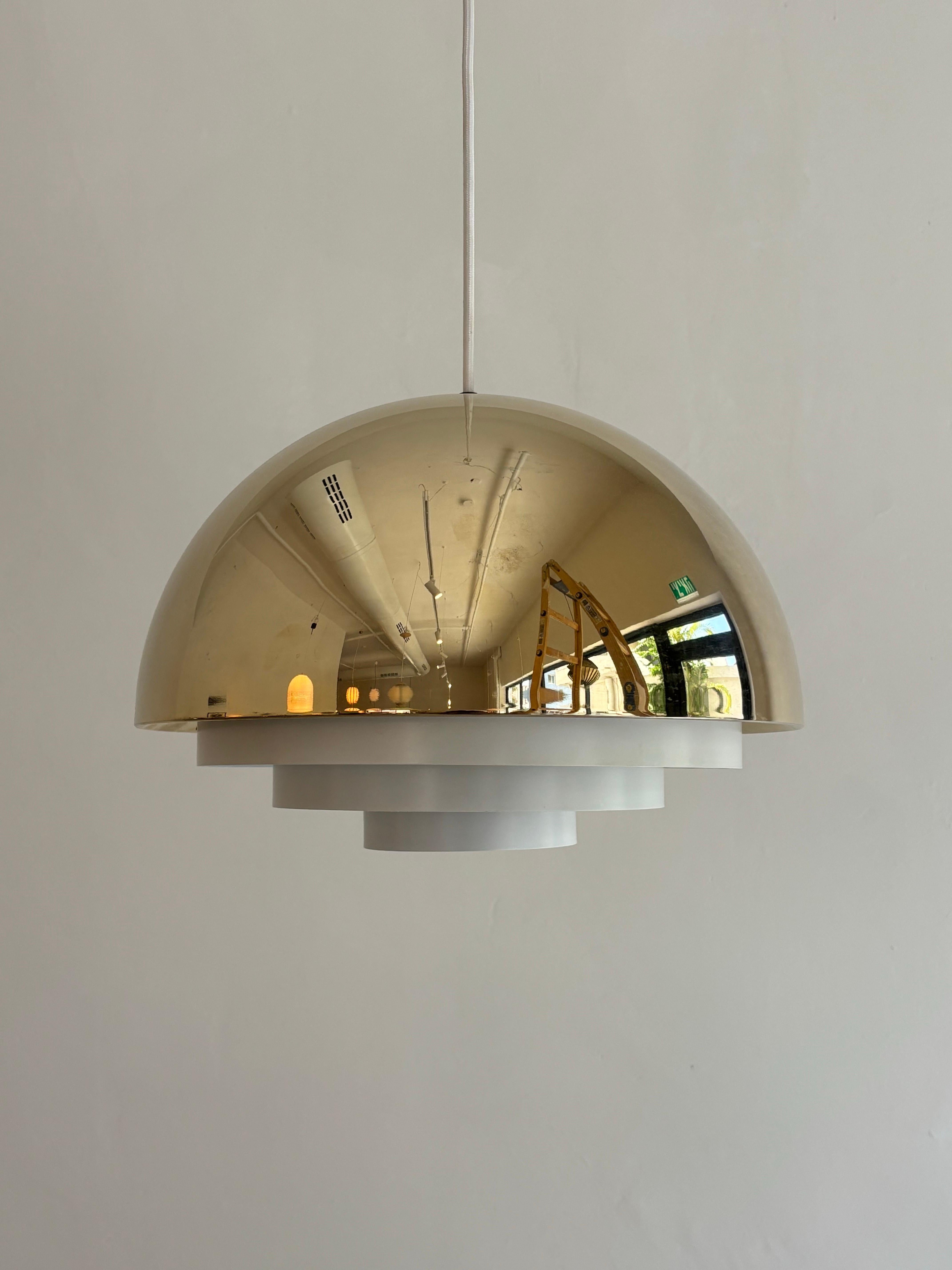 Vintage Danish ‘Milieu’ Golden Line Lamp by Jo Hammerborg for Fog & Morup, 1970s For Sale 1