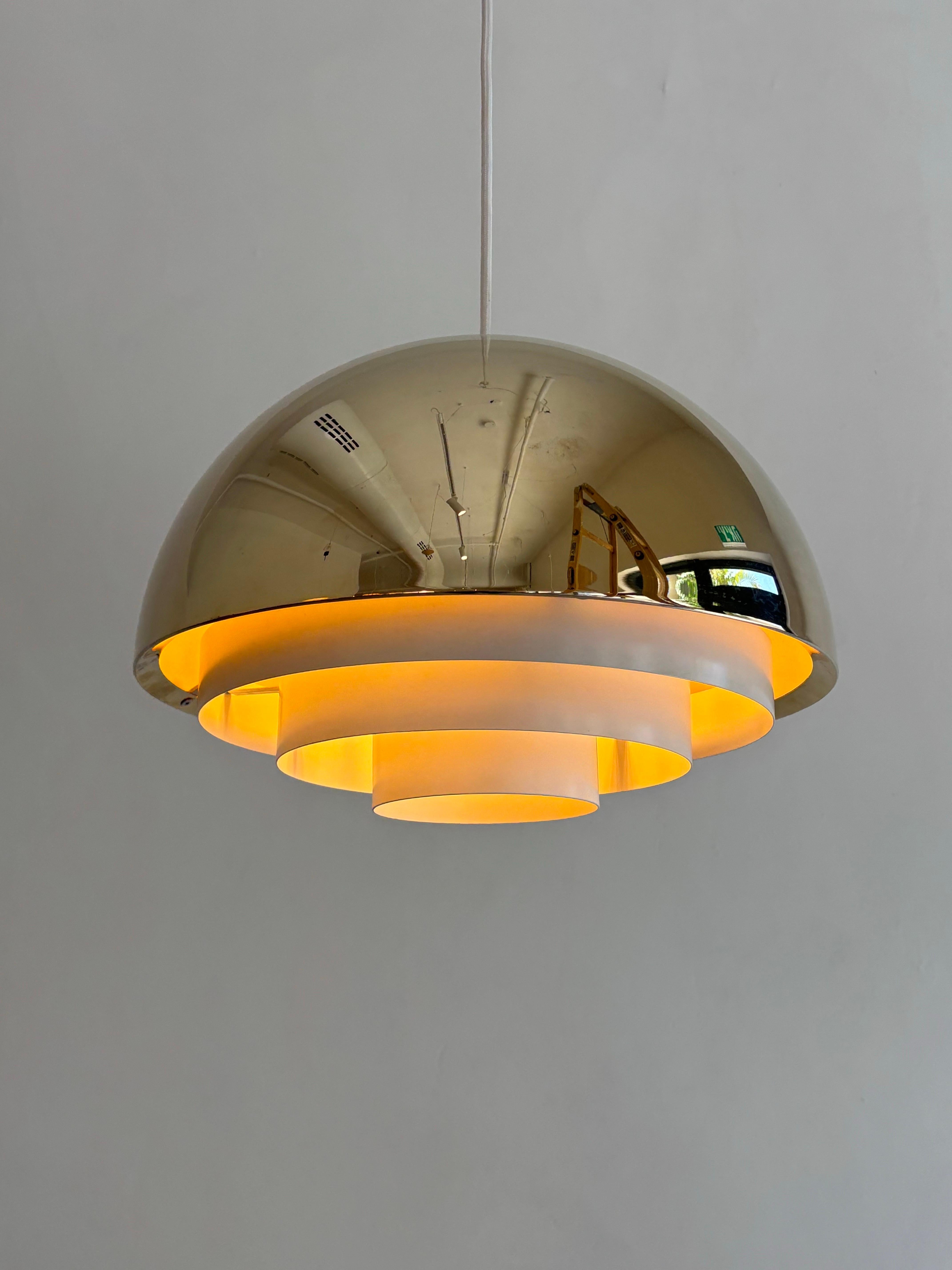 Vintage Danish ‘Milieu’ Golden Line Lamp by Jo Hammerborg for Fog & Morup, 1970s For Sale 2