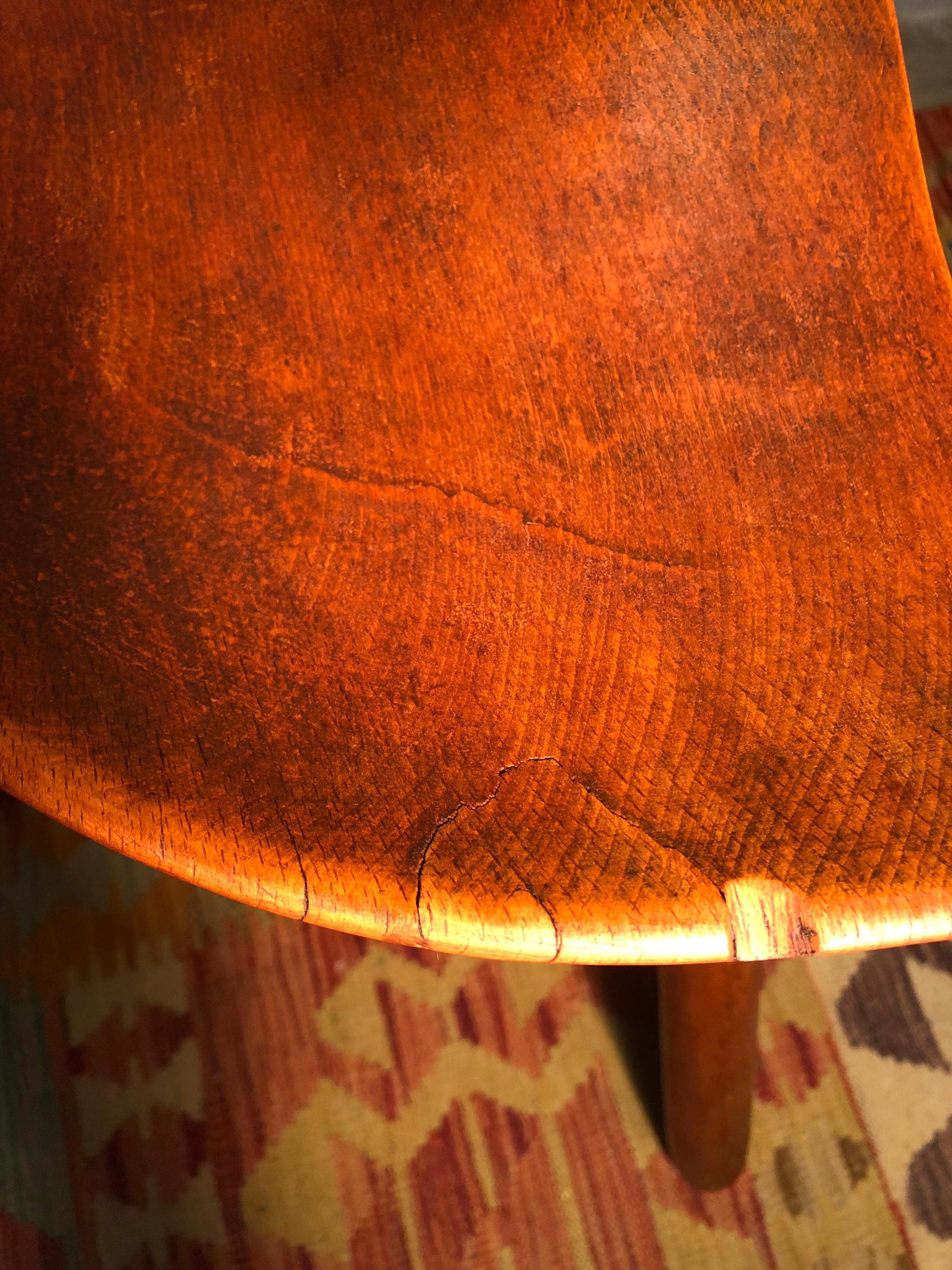 Sgabello danese d'epoca per la mungitura in legno di faggio In condizioni buone in vendita a Søborg, DK
