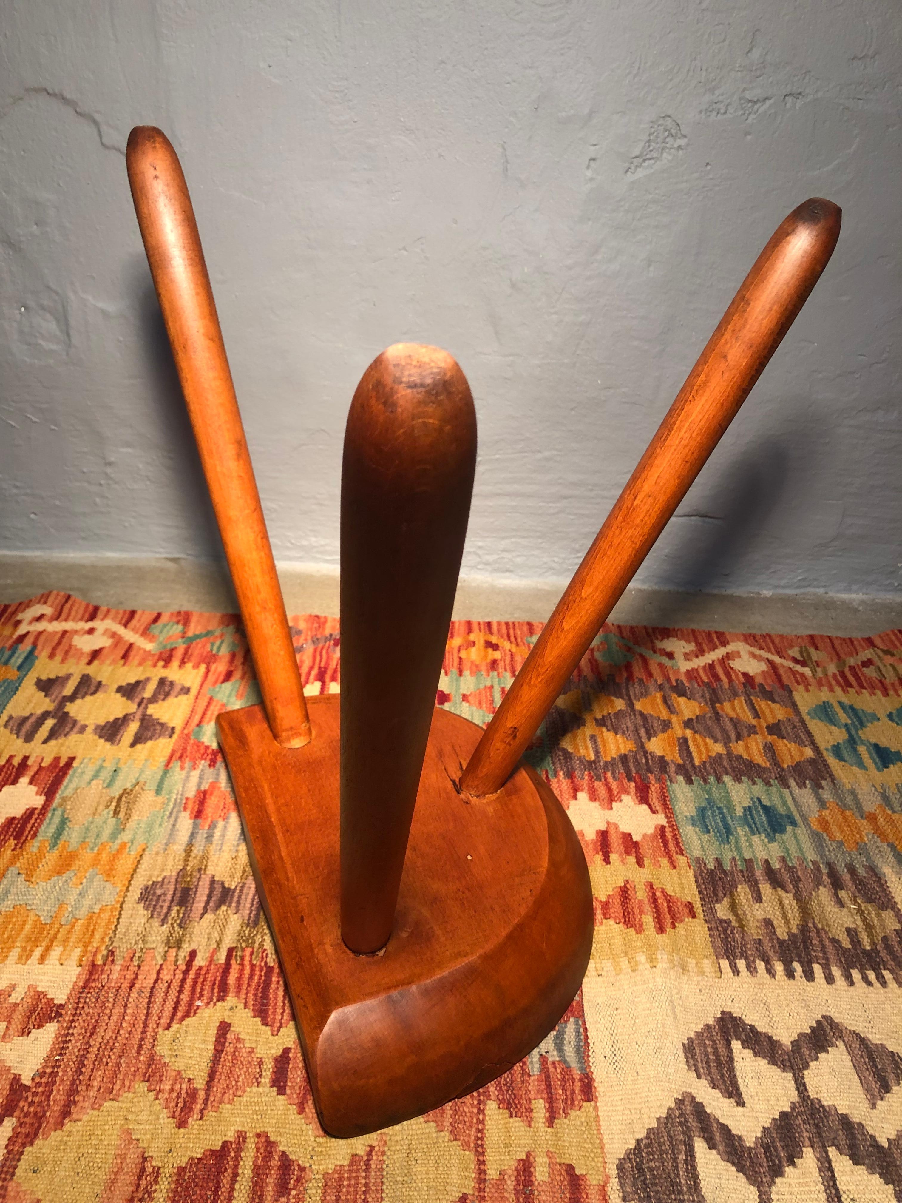 Mid-20th Century Vintage Danish Milking Stool in Beech Wood For Sale