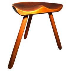 Retro Danish Milking Stool in Beech Wood