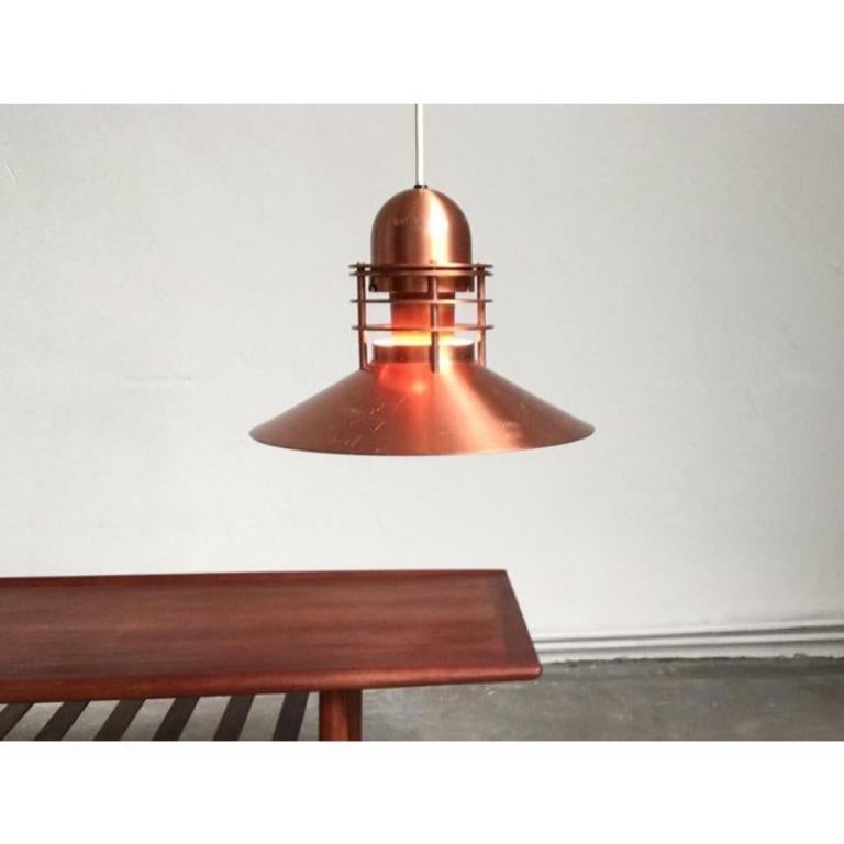 Vintage Danish Model Nyhavn Copper Pendant Lamp by Alfred Homann and Ole V. Kjær For Sale 4
