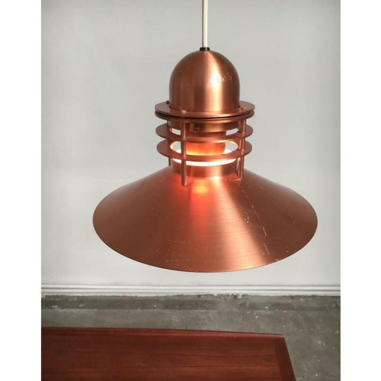 Vintage Danish Model Nyhavn Copper Pendant Lamp by Alfred Homann and Ole V. Kjær For Sale 5