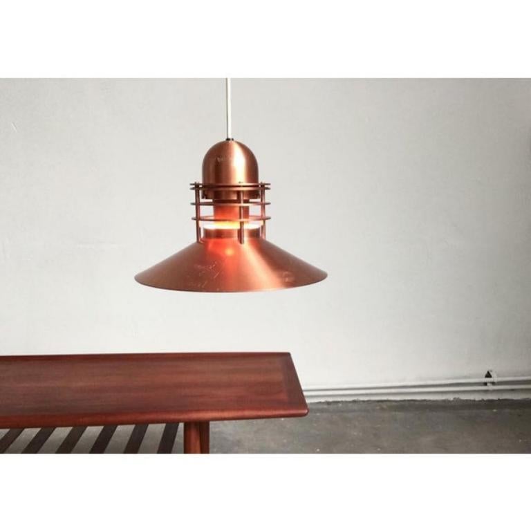 Vintage Danish Model Nyhavn Copper Pendant Lamp by Alfred Homann and Ole V. Kjær For Sale 2