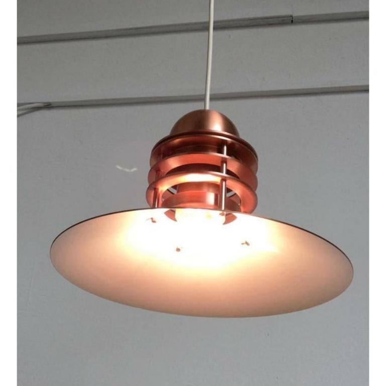Vintage Danish Model Nyhavn Copper Pendant Lamp by Alfred Homann and Ole V. Kjær For Sale 3