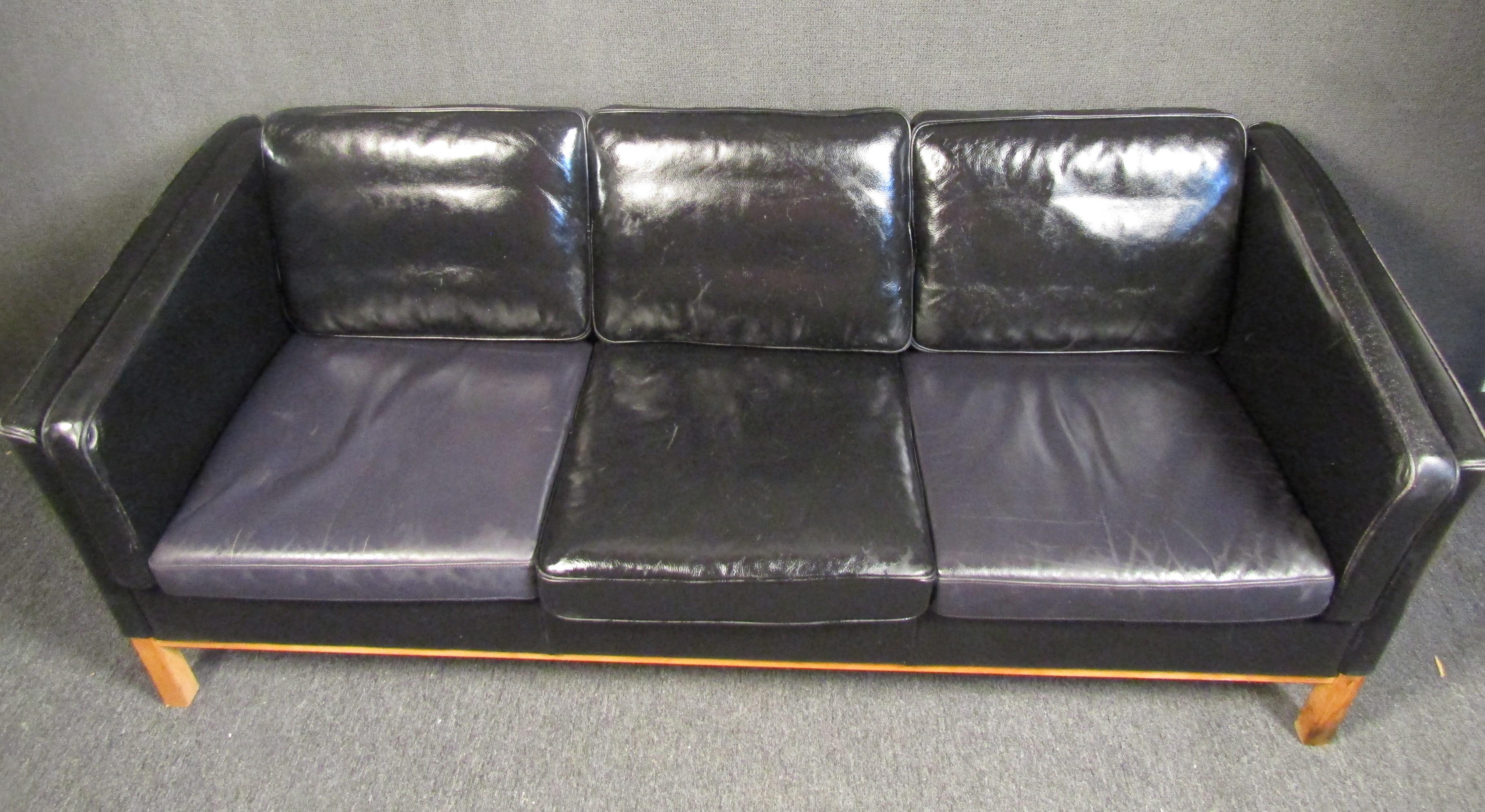 Wood Vintage Danish Moden Stouby Sofa For Sale