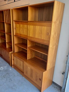 Vintage Danish Modern 1960s Teak Cabinet with Hutch/ Bookcase by Domino Møbler