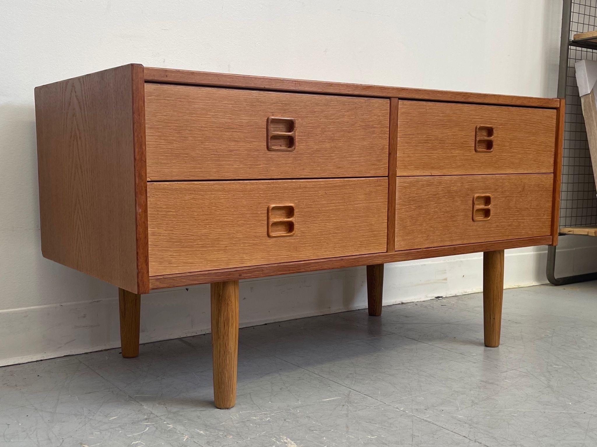 Late 20th Century Vintage Danish Modern 4 Drawer Dresser. For Sale