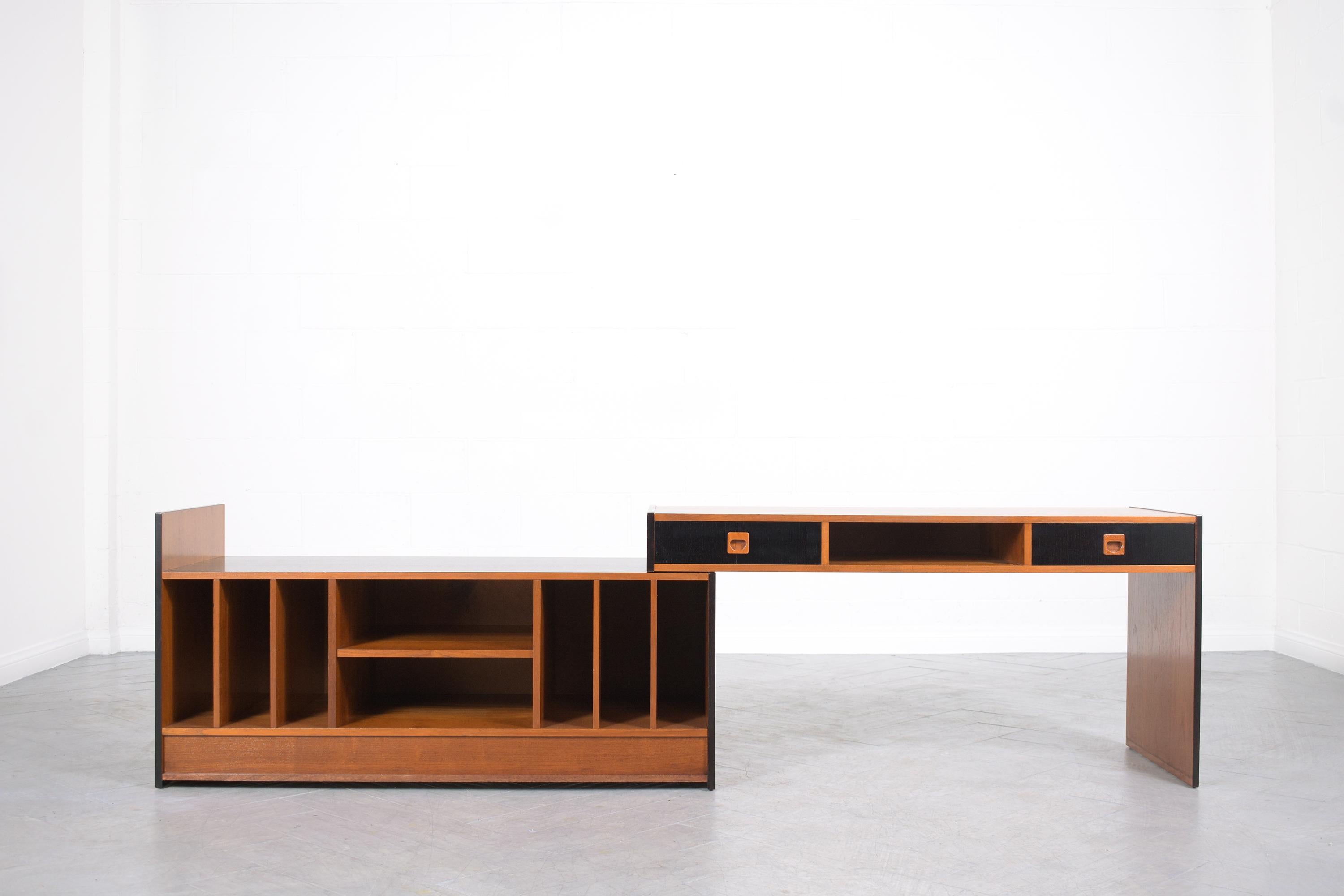 Vintage Mid-Century Modern Teak Adjustable Desk with Walnut Finish 3