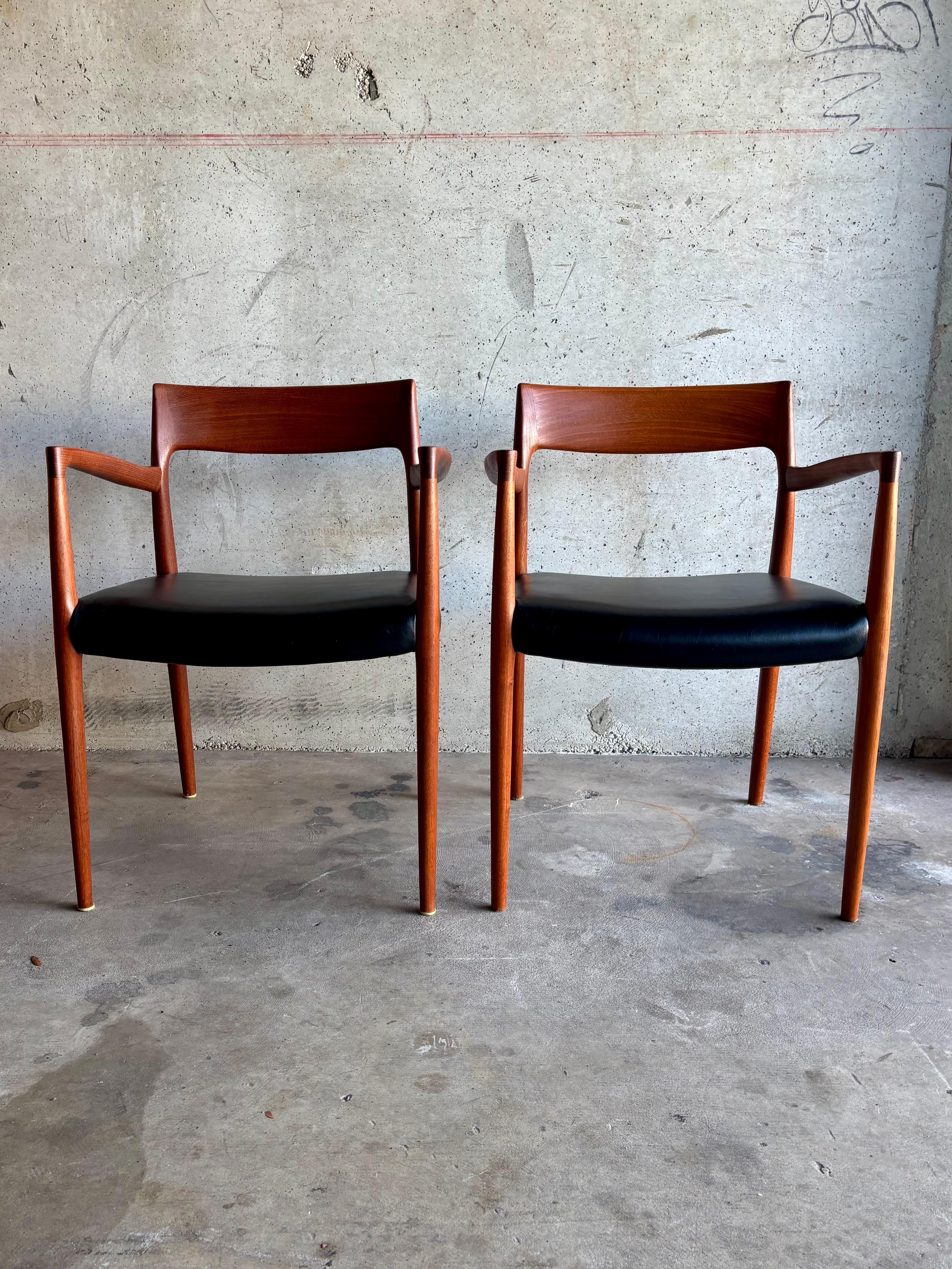 Vintage Danish Modern Armchairs – Niels Otto Møller Model 57, Teak, a Pair For Sale