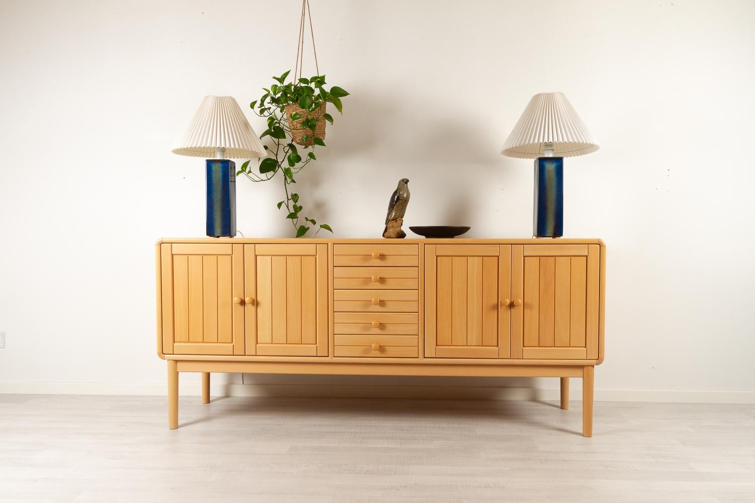 Vintage Danish Modern Beech Sideboard by Falsig Møbelfabrik, 1980s For Sale 14