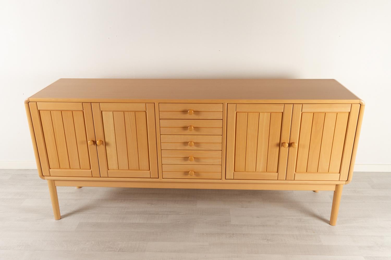 Vintage Danish Modern Beech Sideboard by Falsig Møbelfabrik, 1980s For Sale 2