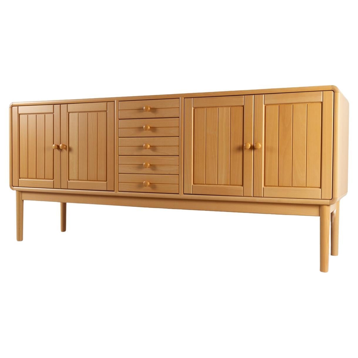 Vintage Danish Modern Beech Sideboard by Falsig Møbelfabrik, 1980s For Sale