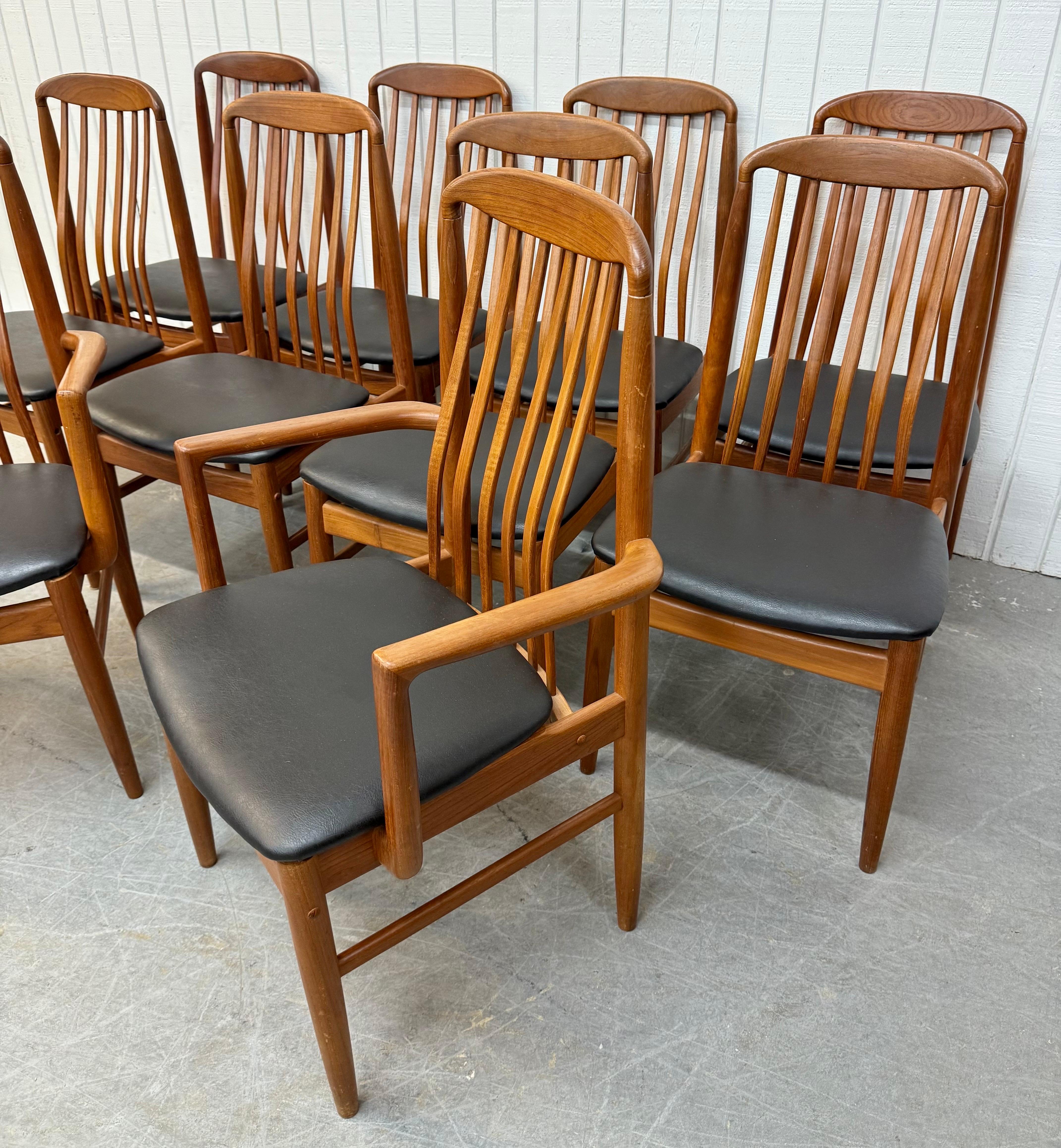 Mid-Century Modern Vintage Danish Modern Benny A Linden Dining Chairs - Set of 10 en vente