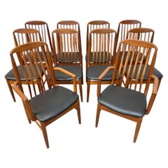 Vintage Danish Modern Benny A Linden Dining Chairs - Set of 10