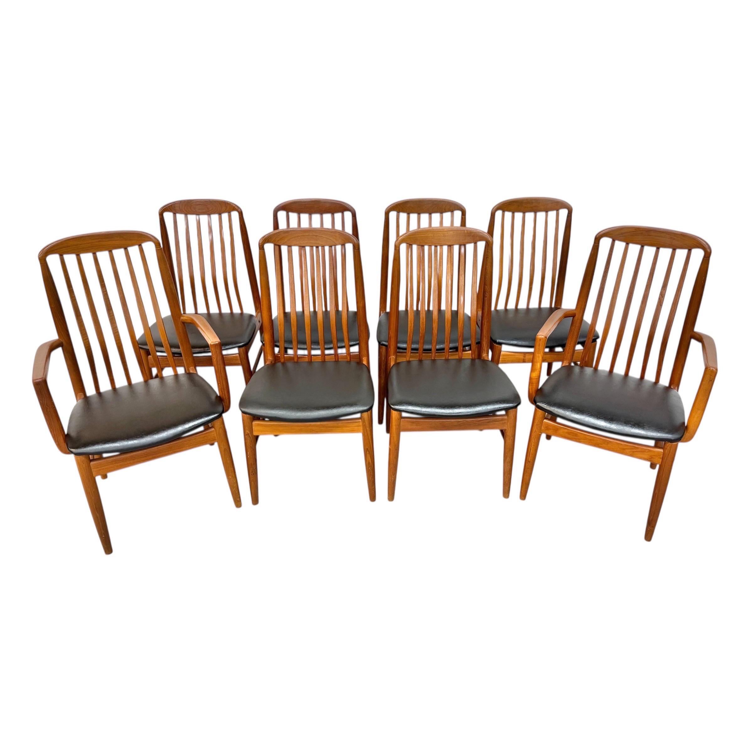 Vintage Danish Modern Benny Linden Teak Dining Chairs - Set of 8 For Sale